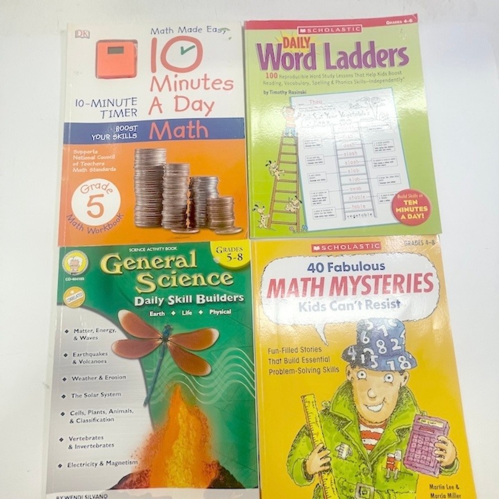 4 Homeschool Reading Math Science 5-8th Grade School‎ Work Books